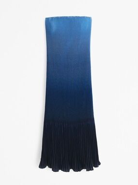 Abercrombie & Fitch blue ombre pleated strapless midi dress
